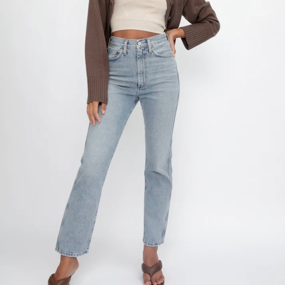 Agolde Pinch Waist Kick Flare Jeans in Riptide Light Wash size 24 High Rise